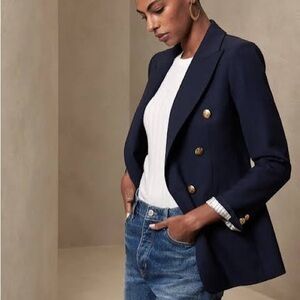 Banana Republic Captain Navy Blazer with Gold Buttons